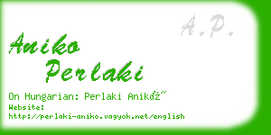 aniko perlaki business card